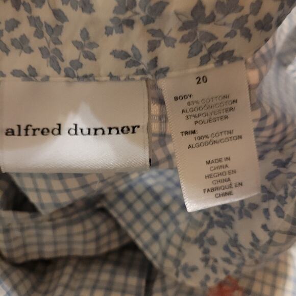 Vtg Womens Floral Embroidered Checkered Gingham Button Down Shirt Sz 20 - Picture 8 of 8